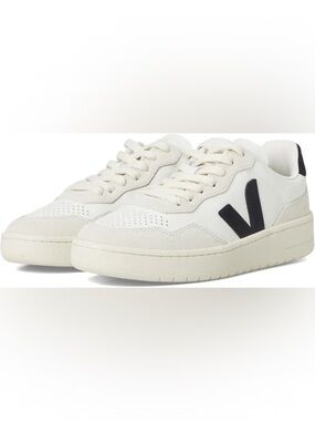 Veja White and Black V-90 Sneakers